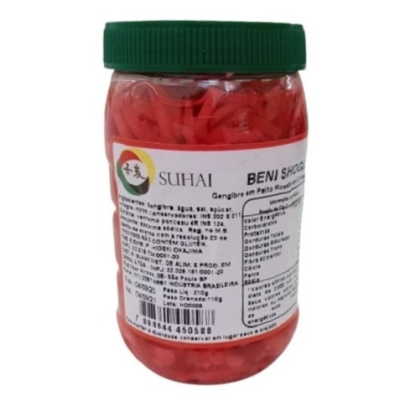 GENGIBRE EM CONSERVA BENI SHOGA ROSADO PALITO SUHAI 210G