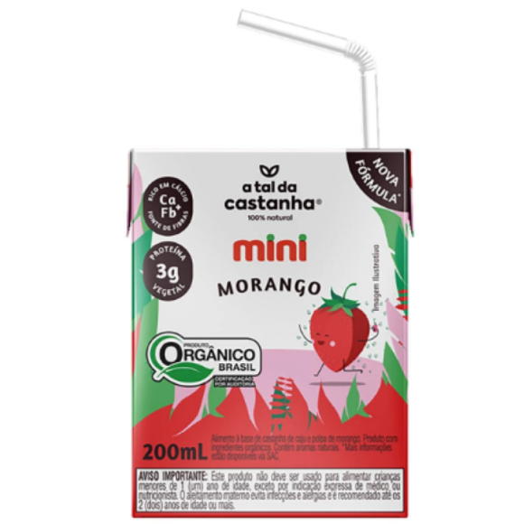 Bebida de Castanha de Caju Mini Morango A Tal da Castanha 200ml