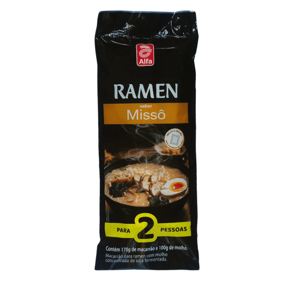 ALFA RAMEN MISSÔ 270g - Macarrão para ramen com molho concentrado de missô.