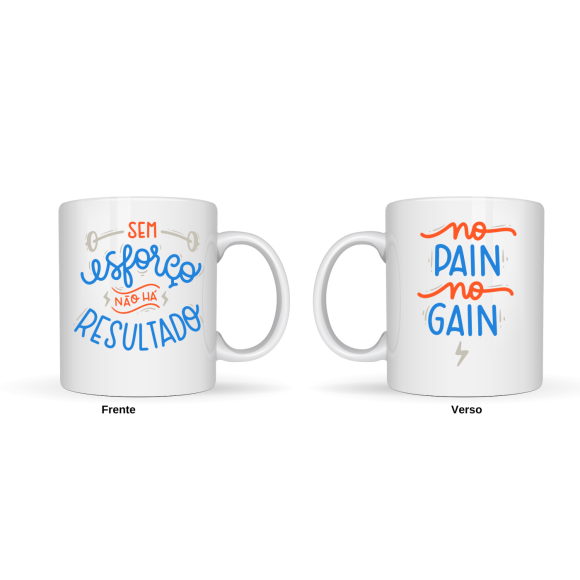 EMI CANECA DE PORCELANA NO PAIN NO GAIN