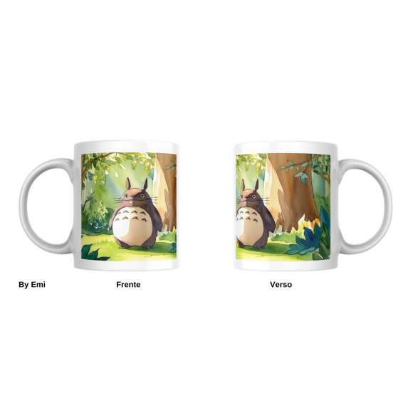 EMI CANECA DE PORCELANA COLEÇÃO DE AQUARELA TOTORO