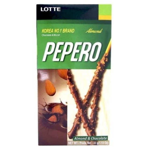 PEPERO BISCOITO PALITO CHOCOLATE E AMÊNDOA ALMOND 32G