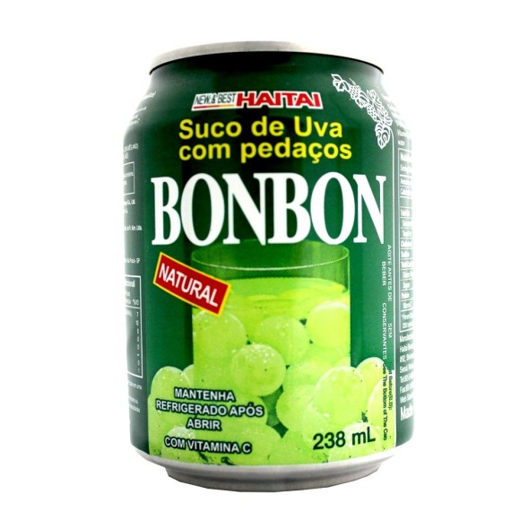 SUCO DE UVA VERDE COM PEDAÇOS DA FRUTA BON BON HAITAI 235ML