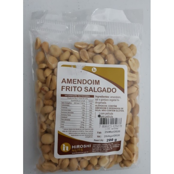 AMENDOIM FRITO SEM PELE SALGADO HIROSHI 200G