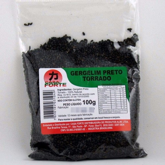 GERGELIM PRETO TORRADO CASA FORTE, 100G